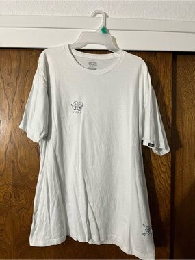 Vans White Short Sleeve Tee with Small Graphic
